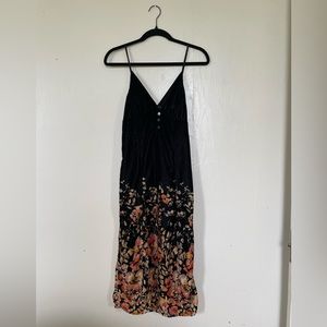 Urban outfitters velvet black floral dress